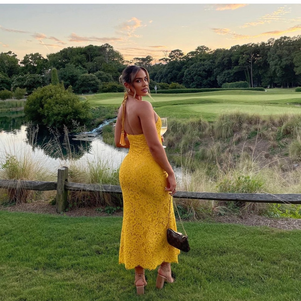 yellow lace dress